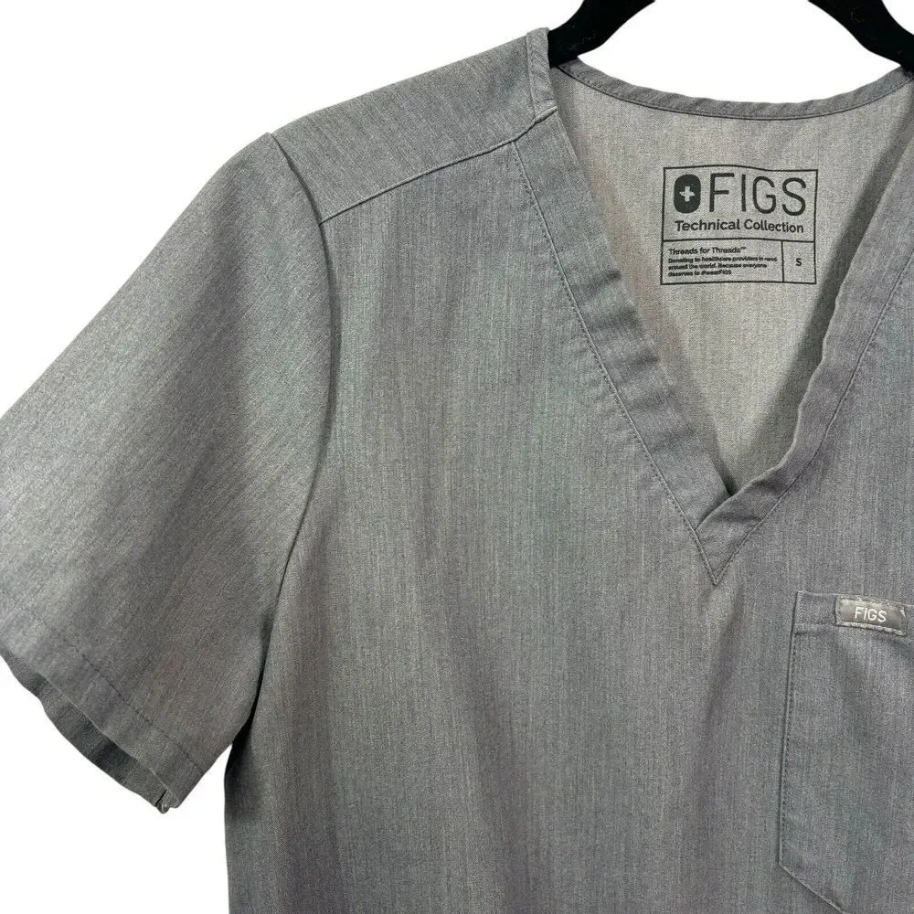 FIGS Women's Catarina One-Pocket‎ Scrub Top Graphite Gray Size Small - Picture 3 of 9